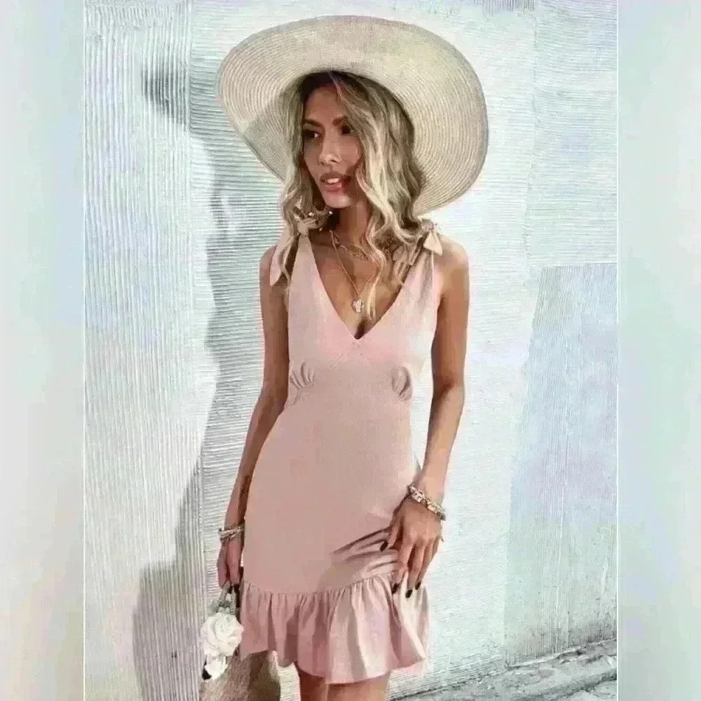 NWT Brand new, blush pink cotton muslin cami dress - Picture 3 of 5